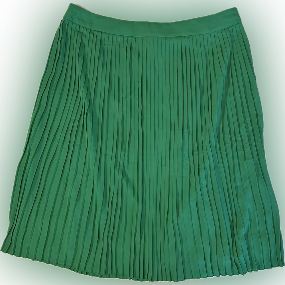 J. Crew Pleated Midi Skirt, Kelly/Emerald Green Women's Size 20